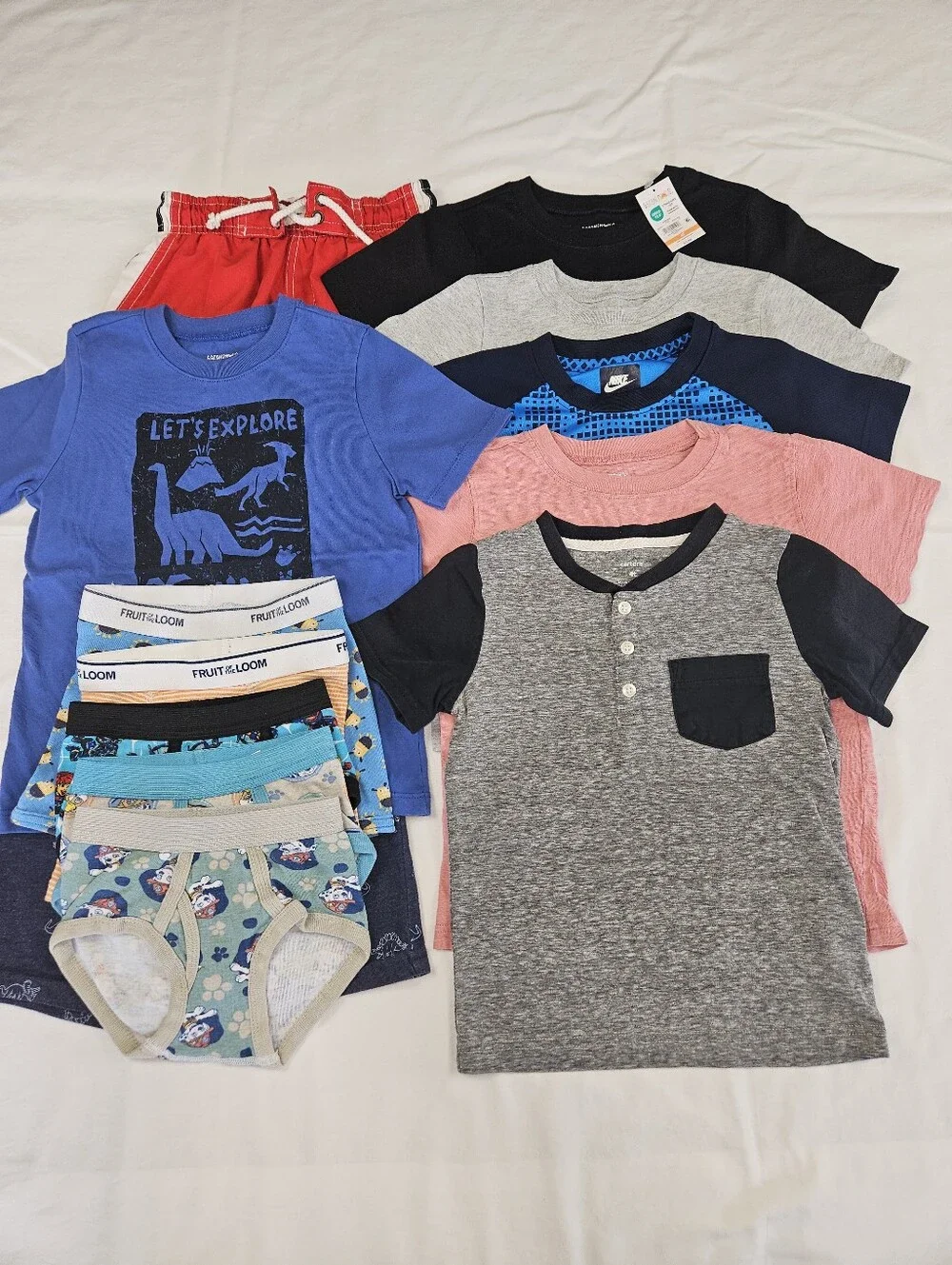 Kids Mixed Tee & Brief Set with Blue 